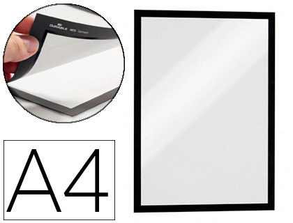 Papeterie Scolaire : Cadre affichage durable duraframe magnétique a4 bords noirs sachet 5 unités