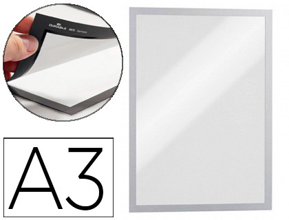 Papeterie Scolaire : Cadre affichage durable duraframe magnétique a3 bords argentés sachet 5 unités