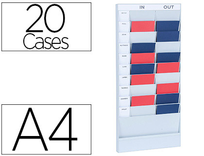 Papeterie Scolaire : Planning paperflow polystyrène office planner 20 cases format a4 élément départ coloris gris