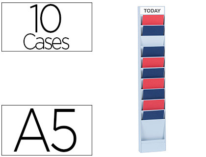 Papeterie Scolaire : Planning paperflow polystyrène office planner 10 cases format a5 élément complément coloris gris