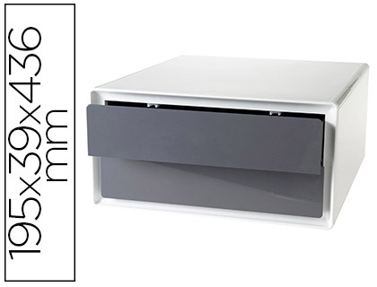 Fourniture de bureau : Module classement paperflow easy box 2 tiroirs polystyrène coloris anthracite