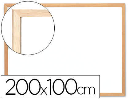 Fourniture de bureau : Tableau q-connect laminé cadre en bois pin naturel léger résistant accessoires fixation mur 200x100cm