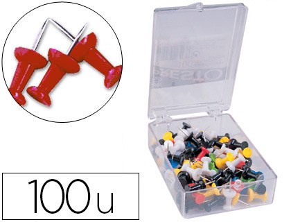 Fournitures de bureau : Punaise q-connect épingle mémo coloris rouge boîte 100 