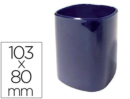 Fournitures de bureau : Pot à crayons plastique rond hauteur 103mm diamètre 80mm coloris bleu