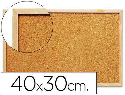 Fournitures de bureau : Tableau liège q-connect mural cadre bois pin naturel 2 faces inclus 5 épingles mémo fixation mur épaisseur 1mm 40x30cm