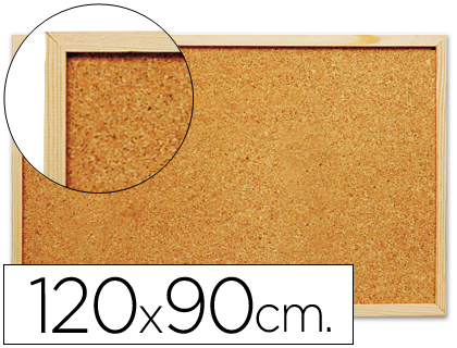 Fourniture de bureau : Tableau liège q-connect mural cadre bois pin naturel 2 faces inclus 5 épingles mémo fixation mur épaisseur 1mm 120x90cm