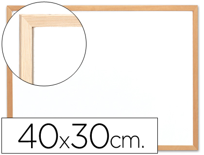 Fournitures de bureau : Tableau q-connect mélaminé cadre bois lisse lavable stabilité marqueurs spéciaux accessoires fixation mur 40x30cm