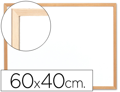 Fourniture de bureau : Tableau q-connect mélaminé cadre bois lisse lavable stabilité marqueurs spéciaux accessoires fixation mur 60x40cm