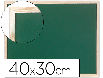 Fournitures de bureau : Tableau vert q-connect mural cadre en bois laqué craie léger résistant nettoyage facile accessoires fixation mur 40x30cm