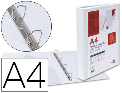 Classeur personnalisable 4 anneaux Liderpapel A4 dos 40mm coloris blanc