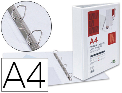 Classeur personnalisable 4 anneaux Liderpapel A4 dos 78mm coloris blanc