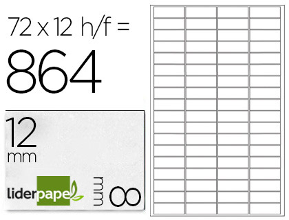 Fournitures de bureau : Étiquette adhésive liderpapel 8x12mm coloris blanc écriture manuelle pochette 10 feuilles