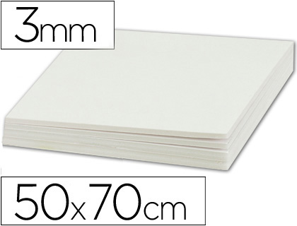 Fourniture de bureau : Carton plume liderpapel 50x70cm épaisseur 3mm unicolore blanc