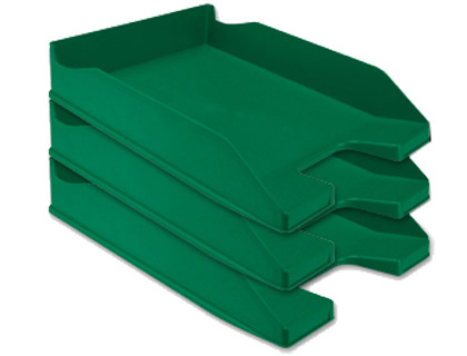 Fournitures de bureau : Corbeille à courrier q-connect polypropylène documents a4 240x320mm empilable coloris vert opaque