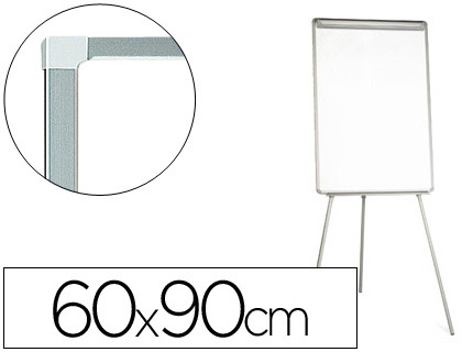 Fourniture de bureau : Chevalet conférence q-connect tableau laminé 85x60cm cadre plastique pince bloc papier auget porte-marqueurs