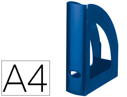 Fournitures de bureau : Porte-revues q-connect plastique grande capacité stabilité 2100 microns coloris bleu opaque