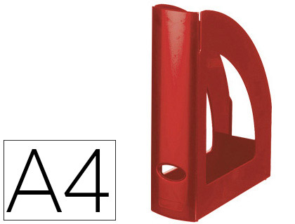 Fournitures de bureau : Porte-revues q-connect plastique grande capacité stabilité 2100 microns coloris rouge opaque