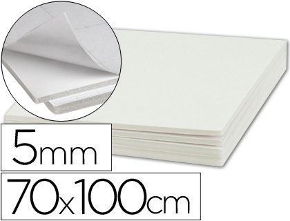 Fourniture de bureau : Carton plume liderpapel adhésif 70x100cm épaisseur 5mm unicolore blanc