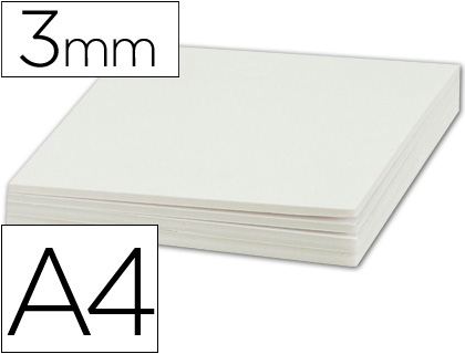Fournitures de bureau : Carton plume liderpapel a4 épaisseur 3mm unicolore blanc
