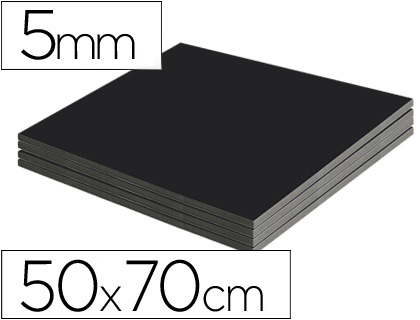 Fourniture de bureau : Carton plume liderpapel 50x70cm épaisseur 5mm unicolore noir