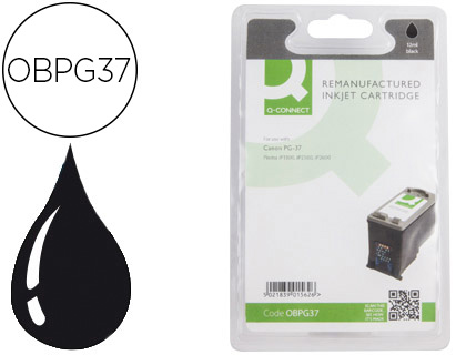 Fournitures de bureau : Cartouche q-connect jet d'encre compatible imprimantes canon pg37 couleur noir