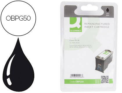 Fournitures de bureau : Cartouche q-connect jet d'encre compatible imprimantes canon 50 pg50 couleur noir 510p