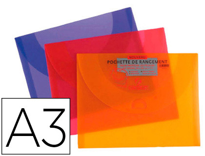 Fournitures de bureau : Pochette rangement canson polypropylène rigide dessin a3 420x297mm coloris vifs