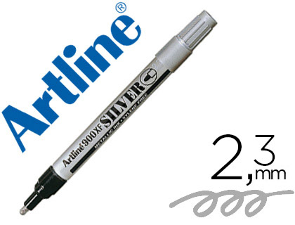 Artline 900XF - Marqueur Indélébile - Pointe Moyenne 2.3mm - Argent