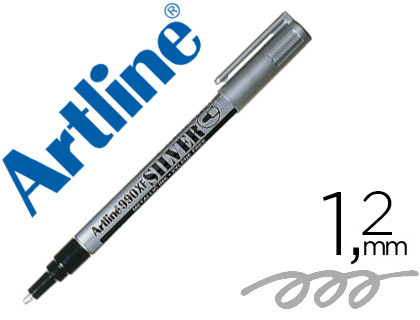 Artline 990XF - Marqueur Indélébile - Pointe Fine 1.2mm - Argent