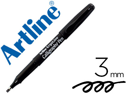 Artline Calligraphie Pen - Marqueur - Pointe Fibre - Trait 3mm - Noir