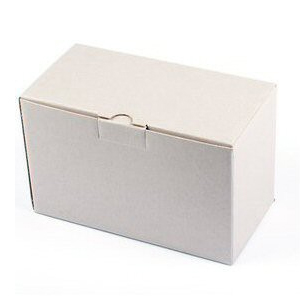 Papeterie Scolaire : Boite expédition postale petit format 25x20x10cm solide rigide renforts extérieurs montage facile coloris blanc