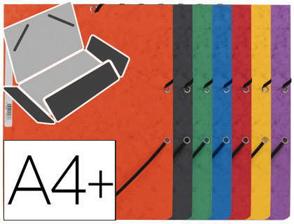 Chemise q-connect carte lustrée 375g pour documents a4 320x243mm 3 rabats coloris assortis