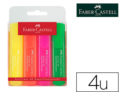 Faber-Castell Textliner 1546 - Surligneur - Pointe Biseautée - Etui de 4