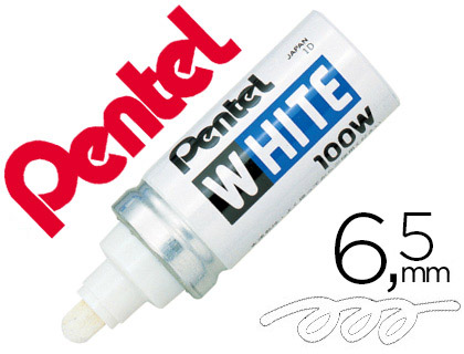 Pentel 100W - Marqueur Peinture - Pointe Ogive Large - Blanc