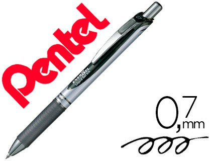 Pentel Energel BL77-AO - Roller Rétractable - Pointe Moyenne 0.7mm - Noir