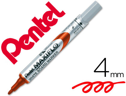 Pentel Maxiflo - Marqueur Effaçable - Pointe Ogive 4mm - Rouge