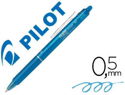 Pilot Frixion Ball Clicker - Roller Effaçable - Pointe Moyenne 0,7 mm - Bleu Turquoise