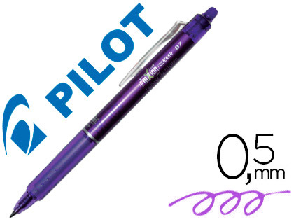 Pilot Frixion Ball Clicker - Roller Effaçable - Pointe Moyenne 0,7 mm - Violet