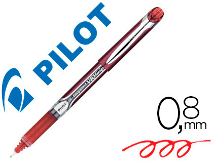 Pilot Hi-Tecpoint V10 Grip - Roller - Pointe Moyenne 1 mm - Rouge