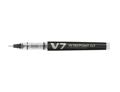 Pilot Hi-Tecpoint V7 - Roller Rechargeable - Pointe Moyenne 0,7 mm - Noir