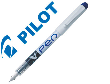 Pilot V Pen - Stylo Plume Jetable - Pointe Moyenne - Bleu