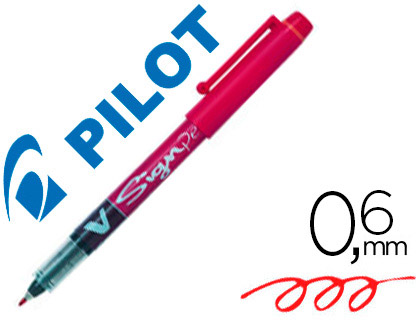 Pilot V Sign Pen - Feutre Fin - Pointe Moyenne - Rouge