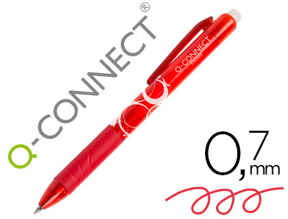 Q-Connect Grip - Roller Effaçable - Pointe Moyenne 1mm - Rouge