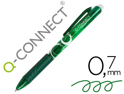 Q-Connect Grip - Roller Effaçable - Pointe Moyenne 1mm - Vert