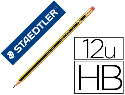 STAEDTLER Noris 120 - Crayon à Papier - HB - Mine 2mm - Embout Gomme
