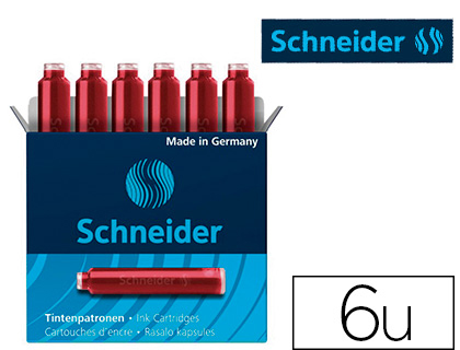 Schneider - Cartouche d'Encre Rouge - Boite de 6