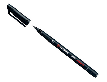 Stabilo Ohp Pen - Feutre Fin Permanent - Pointe Extra Fine 0.4mm - Noir