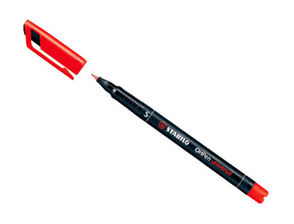 Stabilo Ohp Pen - Feutre Fin Permanent - Pointe Fine 0.7mm - Rouge