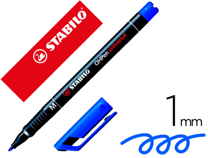 Stabilo Ohp Pen - Feutre Fin Permanent - Pointe Moyenne 1mm - Bleu