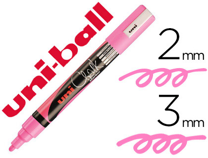 Uniball Chalk Marker - Marqueur Craie - Pointe Moyenne - Rose Fluo